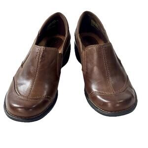 Earth Origins Brown Leather Chunky Wedge Platform Shoes Veronica Too Women 8.5 M